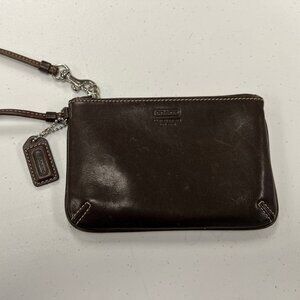 Natural Grain Leather Small Zip Pouch